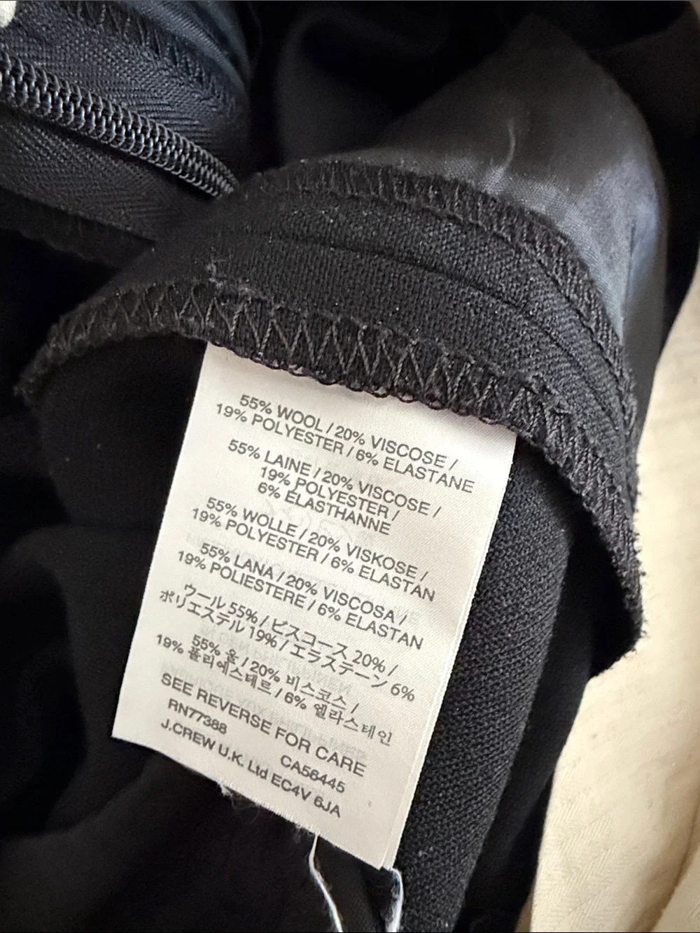 J. Crew Black Straight Trousers